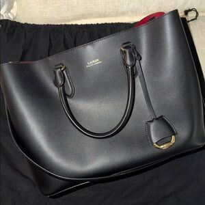 Lauren Ralph Lauren Large Black Bag with Red Interior